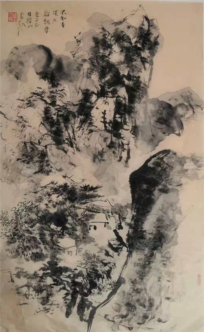 刘玲义《不知有汉》国画.jpg