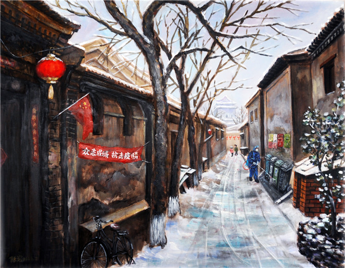 陆岩《不一样的春节——“消杀病魔”)》丙烯画.JPG